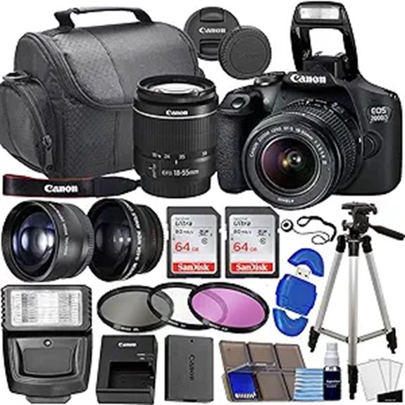 Canon EOS 2000D/Rebel T7 DSLR Kit with 3 Lenses