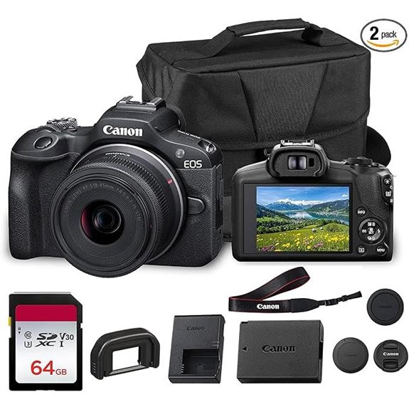 Canon EOS R100 Mirrorless Camera with 24.1MP Lens Bundle