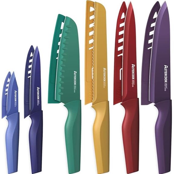 15 Best Value Kitchen Knives for 2026 That Chefs Love 8 Astercook 12-Piece Color-Coded Stainless Steel Knife Set