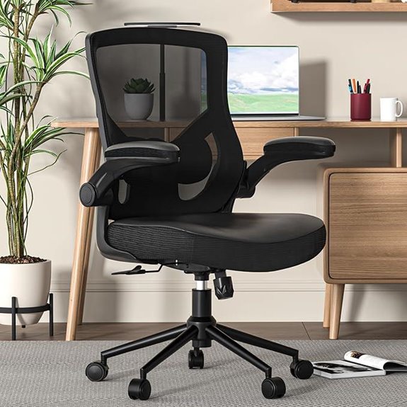Ergonomic Leather Office Chair with Waterfall Seat