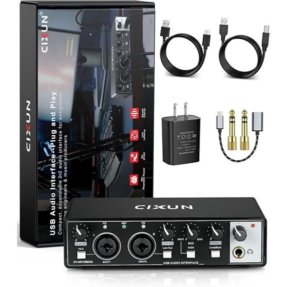 2x2 USB-C Audio Interface with Phantom Power