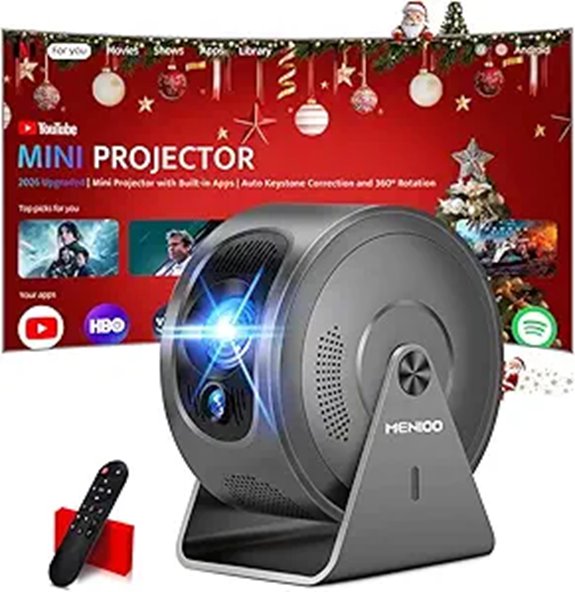 Mini 4K Portable Projector with WiFi 6 & Bluetooth