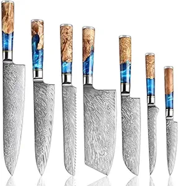 SENKEN Damascus Kitchen Knife Set (7-Piece)