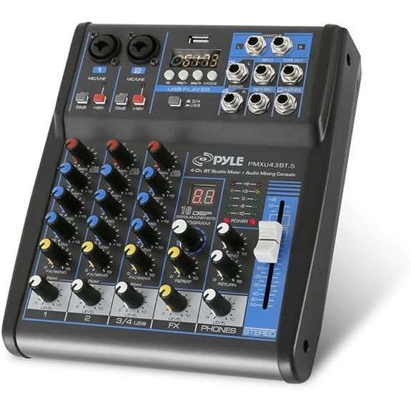 Pyle 4-Channel Digital Audio Mixer with Bluetooth