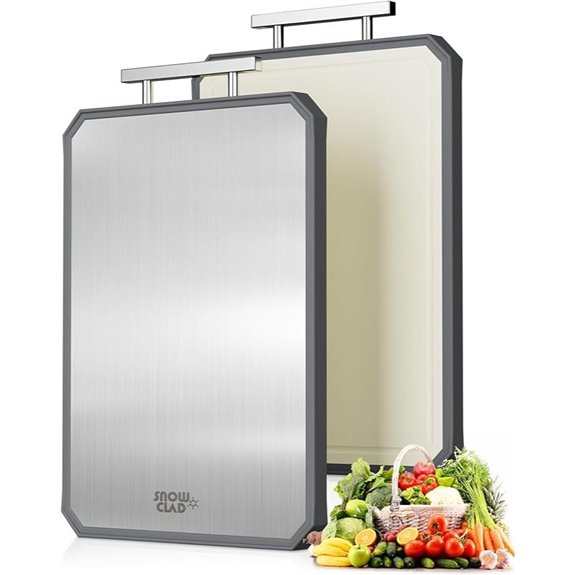 SNOWCLAD Double-Sided Stainless Steel Cutting Board