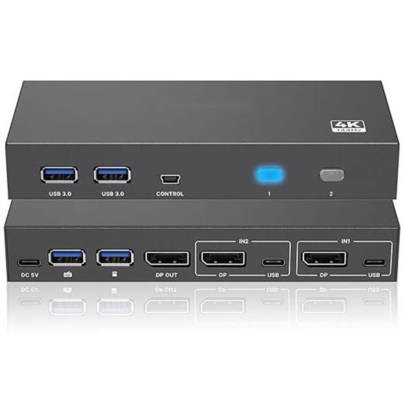 DisplayPort USB 3.0 KVM Switch with 2 Computers