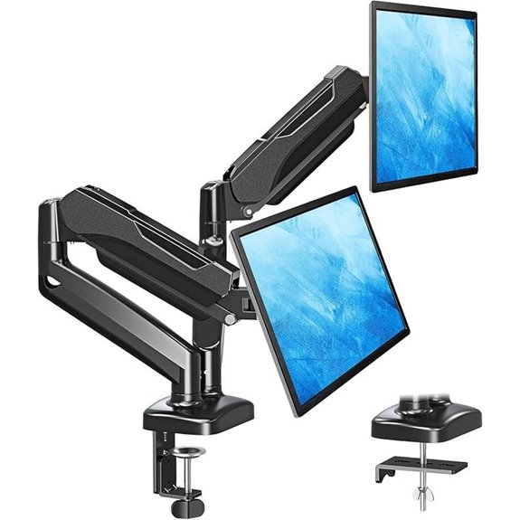 MountUp Dual Monitor Stand with Gas Spring Arms
