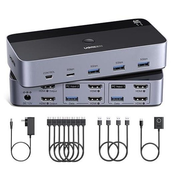 15 Best KVM Switches for IT Admins in 2026 12 UGREEN HDMI KVM Switch 2 Monitors & 2 Computers