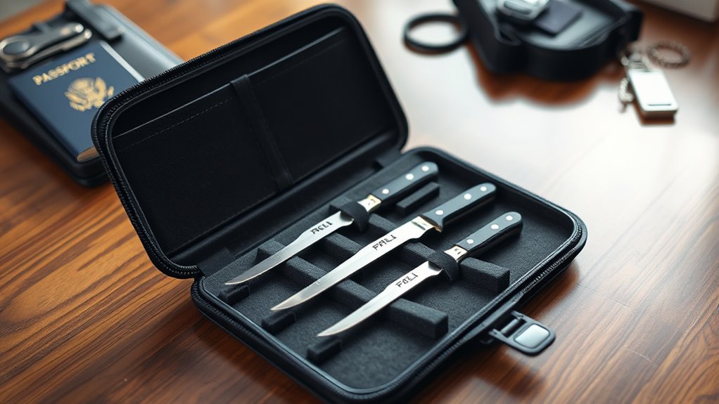 durable organized travel knife case