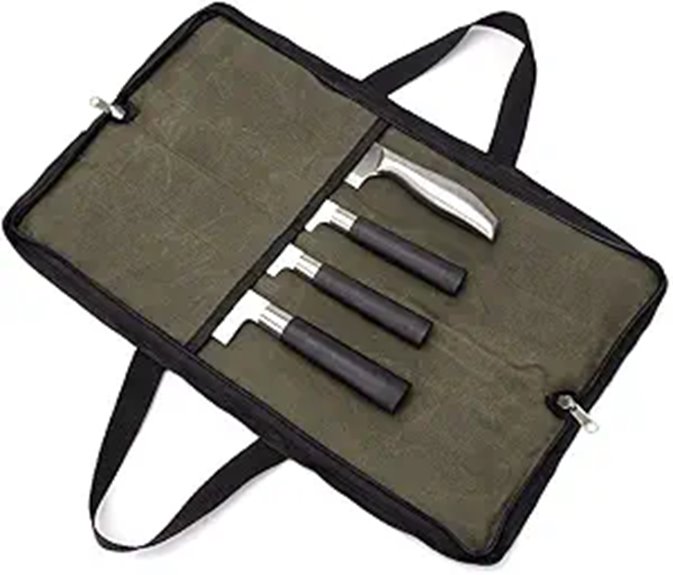 15 Best Knife Rolls for Chefs in 2026 That Elevate Your Kitchen 7 Heavy Duty Waxed Canvas Knife Roll with Handle