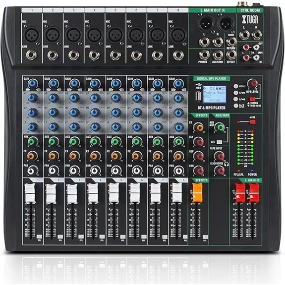 15 Best Mixing Consoles for Podcast Studios in 2026 3 XTUGA 8-Channel Audio Mixer with Effects