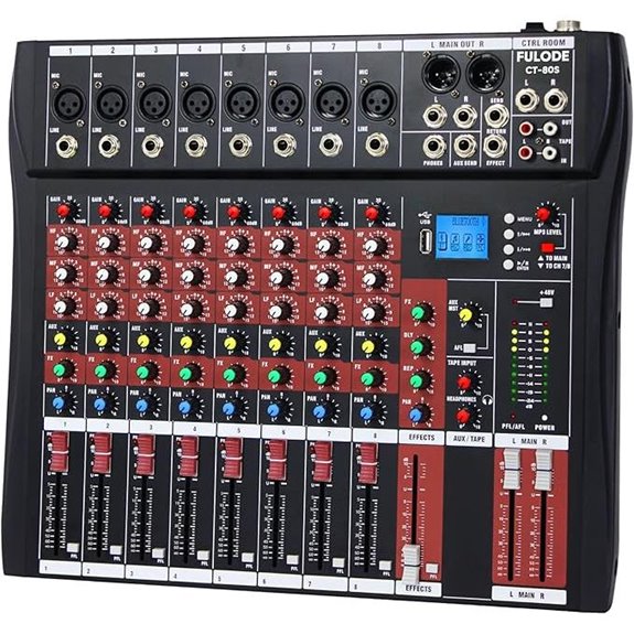 15 Best Mixing Consoles for Podcast Studios in 2026 5 8-Channel Audio Mixer with Bluetooth and USB Recording