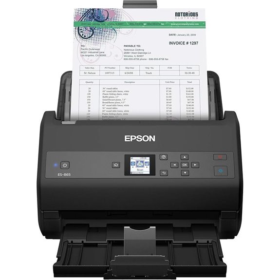 15 Best High-Speed Document Scanners for Agency Paperwork in 2026 8 Epson Workforce ES-865 Duplex Color Document Scanner