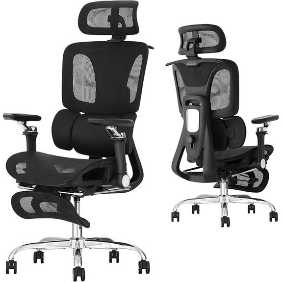 Ergonomic Mesh Office Chair with Lumbar & Footrest