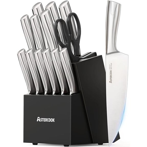 15 Best Stainless Steel Knife Sets for 2026 That Chefs Love 4 Astercook 15-Piece Kitchen Knife Set with Block