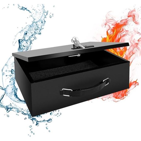 YIYITOOLS Fireproof Lock Box with Key & Combo