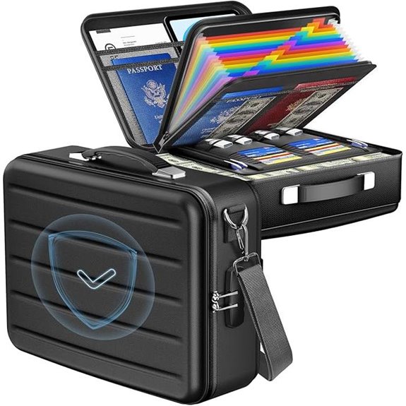 Fireproof Lockable Document Box for Home and Travel