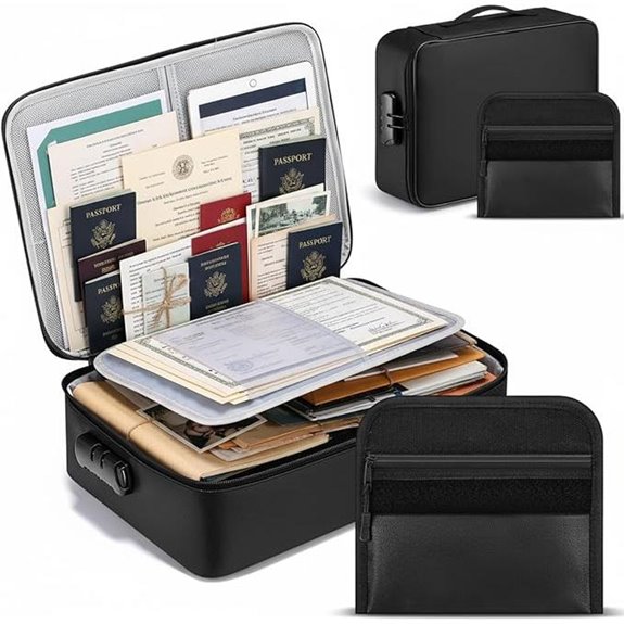 2-Pack Fireproof Waterproof Document Organizer Bags