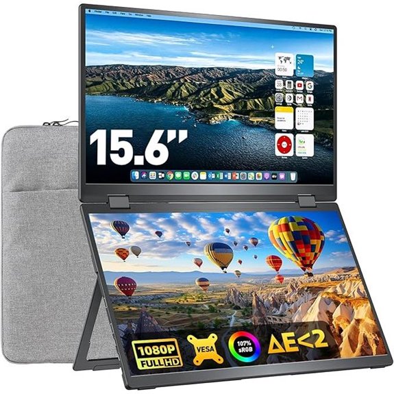 Foldable 15.6 FHD Dual Screen Portable Monitor