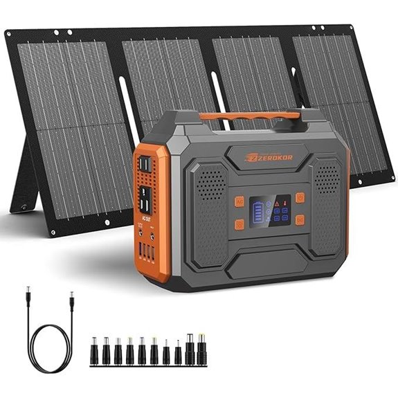 Portable Solar Generator with Foldable Panel and USB Outlets