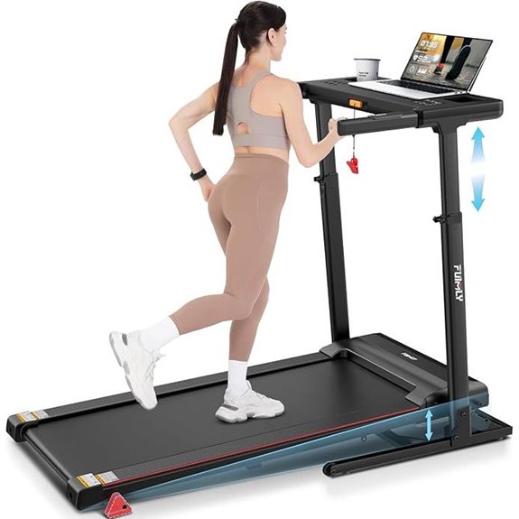 Folding Treadmill with Desk and Bluetooth Speaker