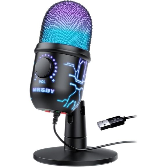 Gaming USB Microphone with Headphone Jack and Noise Cancellation