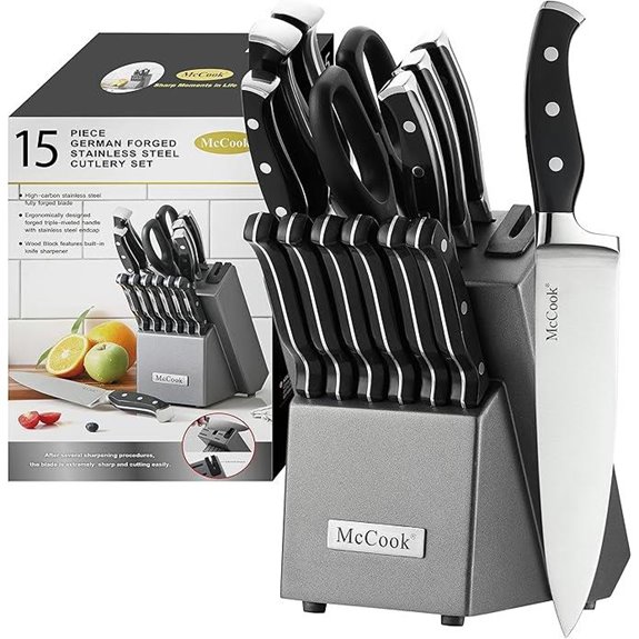 15 Best Knives for 2026 That Will Elevate Your Home Kitchen 14 McCook German Stainless Steel Knife Block Set