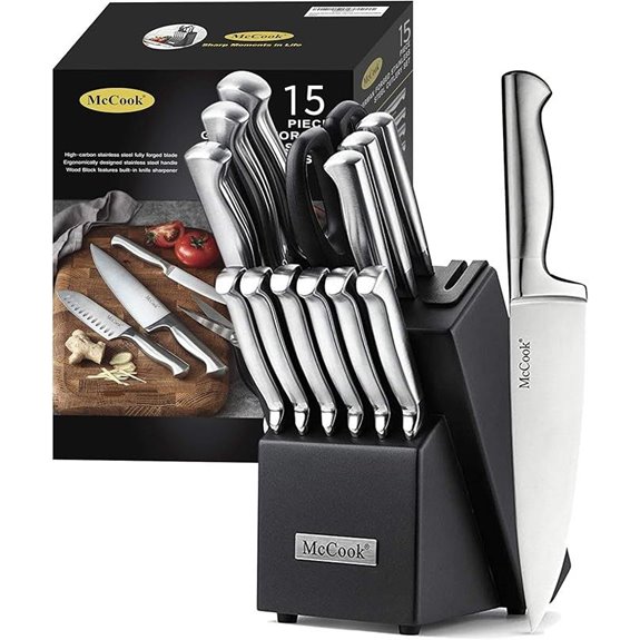 15 Best Knife Sets Under $300 for 2026 That Chefs Love 3 McCook German Stainless Steel Knife Set with Sharpener