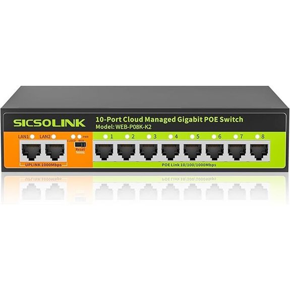 10-Port Gigabit PoE Switch with VLAN and Power