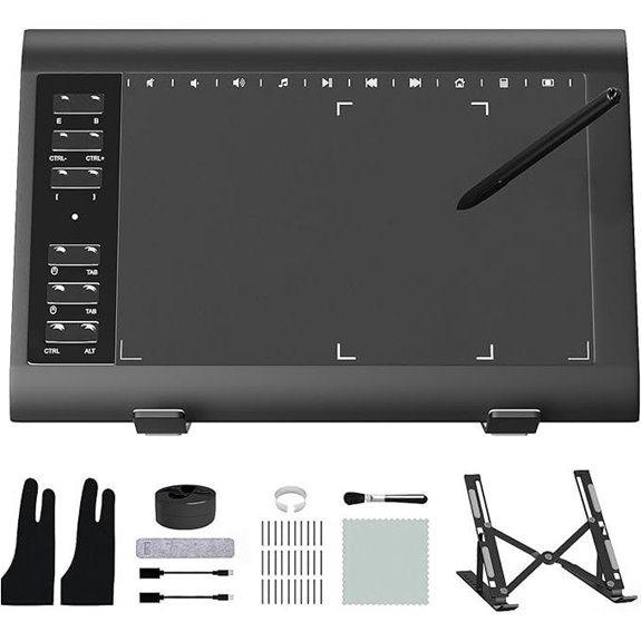 ienRon Graphics Drawing Tablet with Stand and Battery-Free Pen