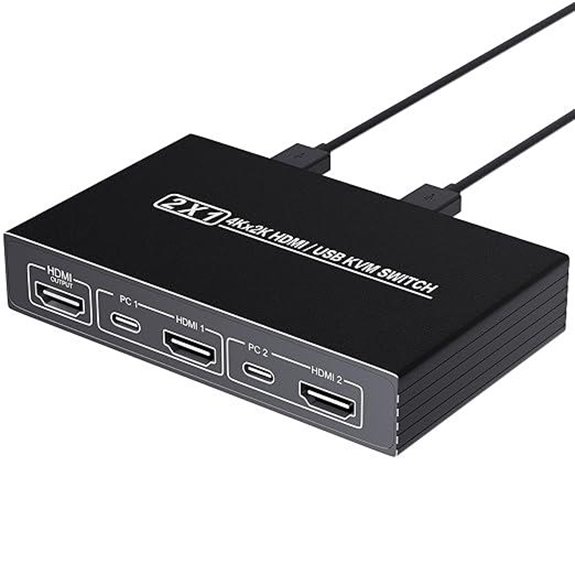 HDMI KVM Switch 1 Monitor 2 Computers
