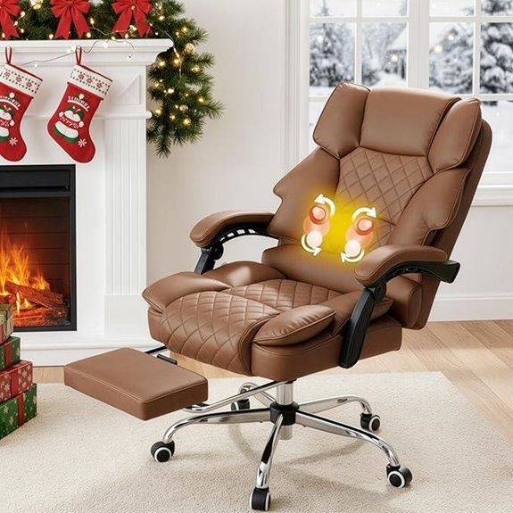 Ergonomic Heated Reclining Office Chair with Footrest