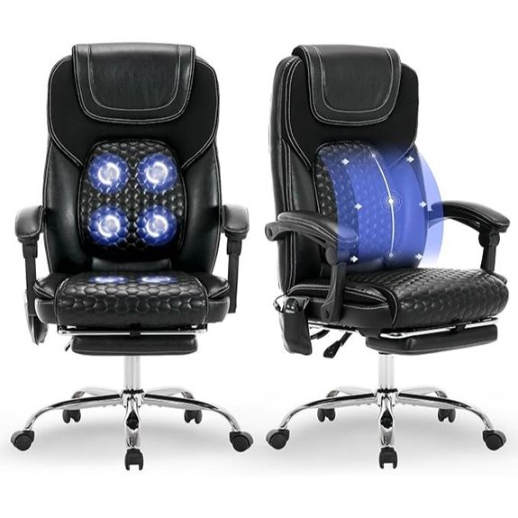 2-Pack Heated Massage Office Chairs with Footrest