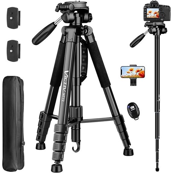 12 Top-Rated Professional Camera Tripods for Events in 2026 9 72 Heavy Duty Camera Tripod with Remote