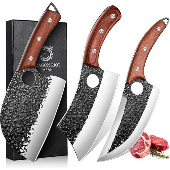 Dragon Riot 3-Piece High Carbon Steel Butcher Knife Set