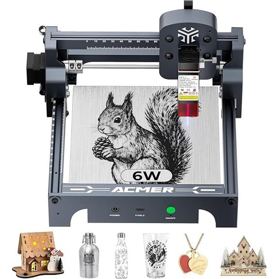 15 Best Desktop Laser Engravers for Branding Materials in 2026 4 ACMER S1 Laser Engraver 6000mW for DIY & Crafts