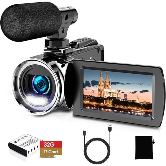 4K Vlogging Camera with 36MP 18x Zoom Accessories