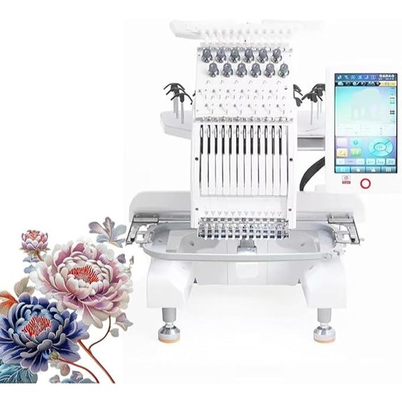 12-Needle Commercial Embroidery Machine for Industrial Use