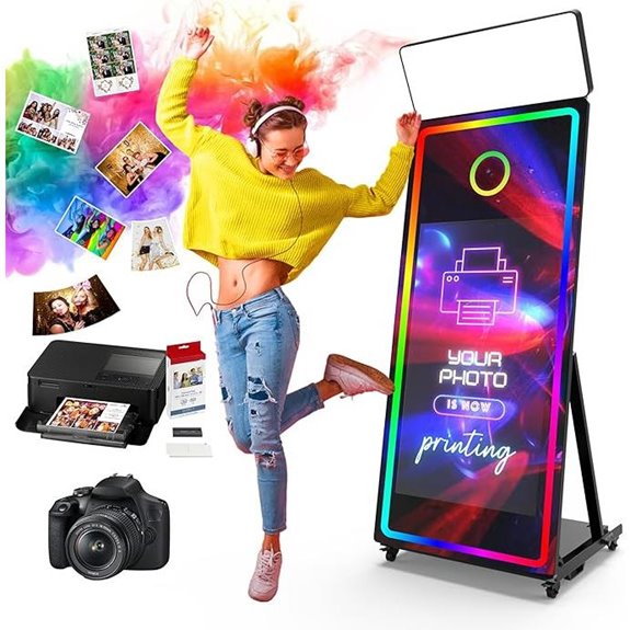 Magic Mirror Photo Booth with Touch Screen & Printer