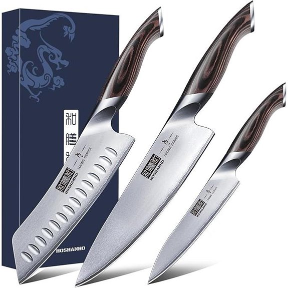 15 Best Chef Knives for Professionals in 2026 4 HOSHANHO 3-Piece Japanese High Carbon Knife Set