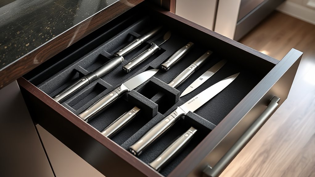 knife organizer size material capacity