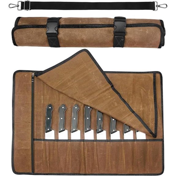 QEES Knife Roll Chef Knife Bag with 10 Slots