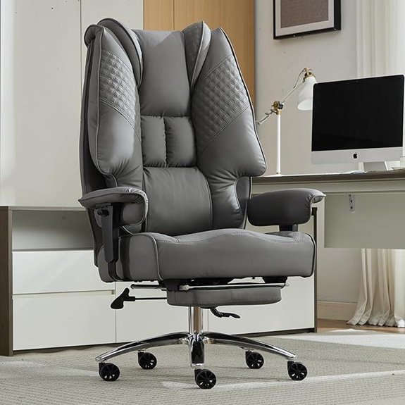 15 Best Premium Ergonomic Office Chairs for Remote Marketers in 2026 4 Big and Tall Grey Leather Executive Office Chair