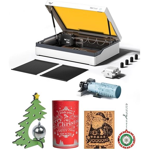 WECREAT Vista 10W Laser Engraving Machine with Rotary