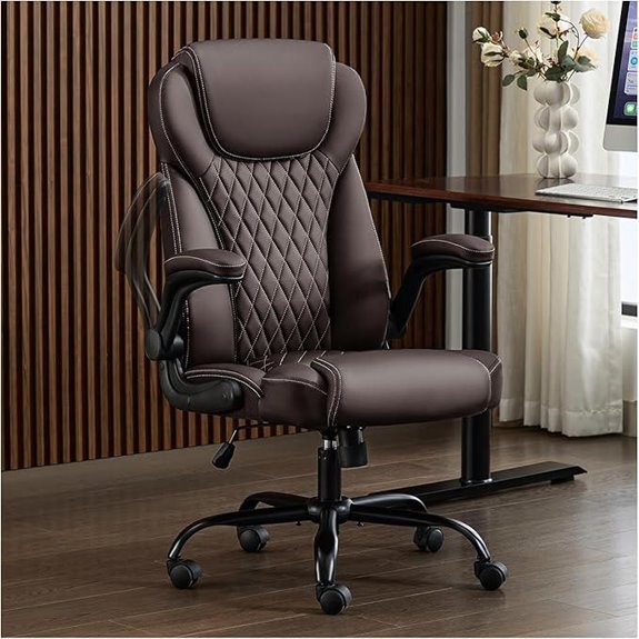 leather office chair with lumbar
