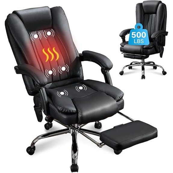 Massage Office Chair with Foot Rest and Heat