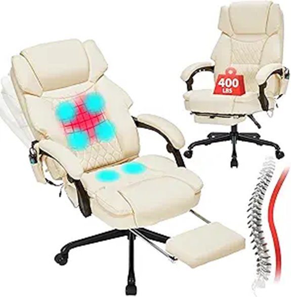 Massage Office Chair with Foot Rest Vibration & Heat