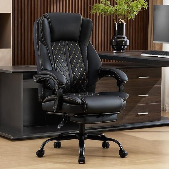 Massage Office Chair with Foot Rest and Lumbar Massage