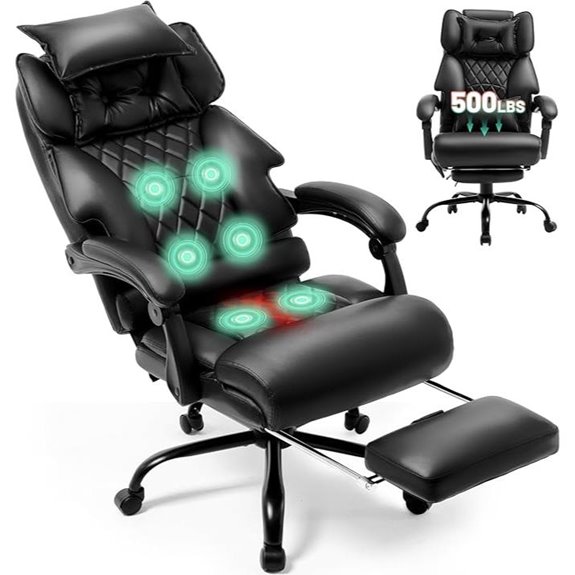 Massage Office Chair with Foot Rest and Vibration