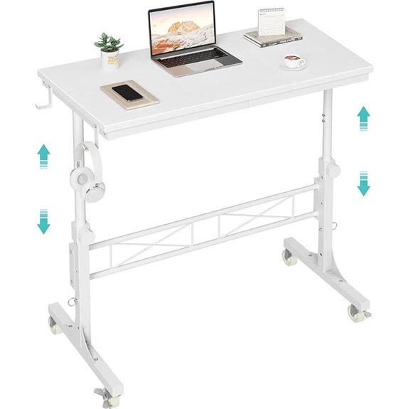 mobile white treadmill desk